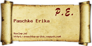 Paschke Erika névjegykártya